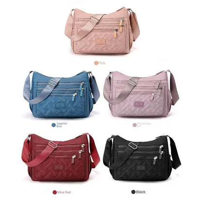 Multi Zipper Women Crossbody Bag Nylon Waterproof Shoulder Bags For Girls Large Capacity Travel Bag Anti Theft Messenger Bags