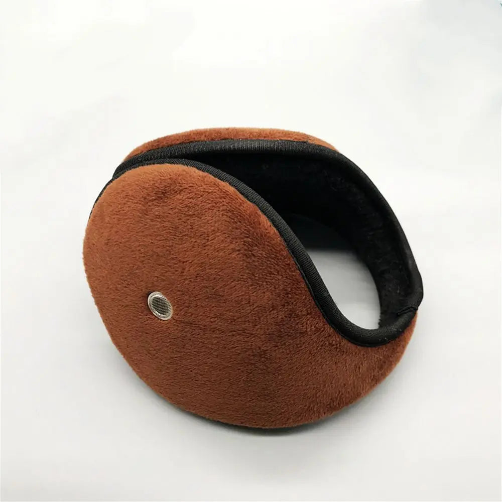 Mens Ear Muffs Winter Ear Warmers Fleece Unisex Plush Earmuffs Behind Band Head W/Loudspeaker Hole