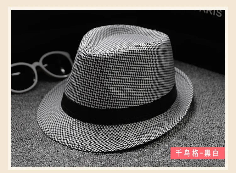 Summer Fedora Hat for Men Fashionable Elegant Vintage Black Women White Red Brim 1920s Panama Top Jazz Beach Unisex Classic Cap