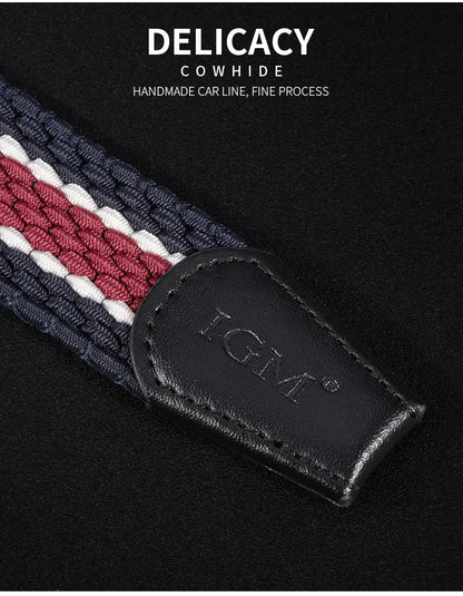 Men Women Stretch Belt For Unisex Knitted Braided Metal Pin Buckle Male Canvas Pants Jeans Elastic Belt