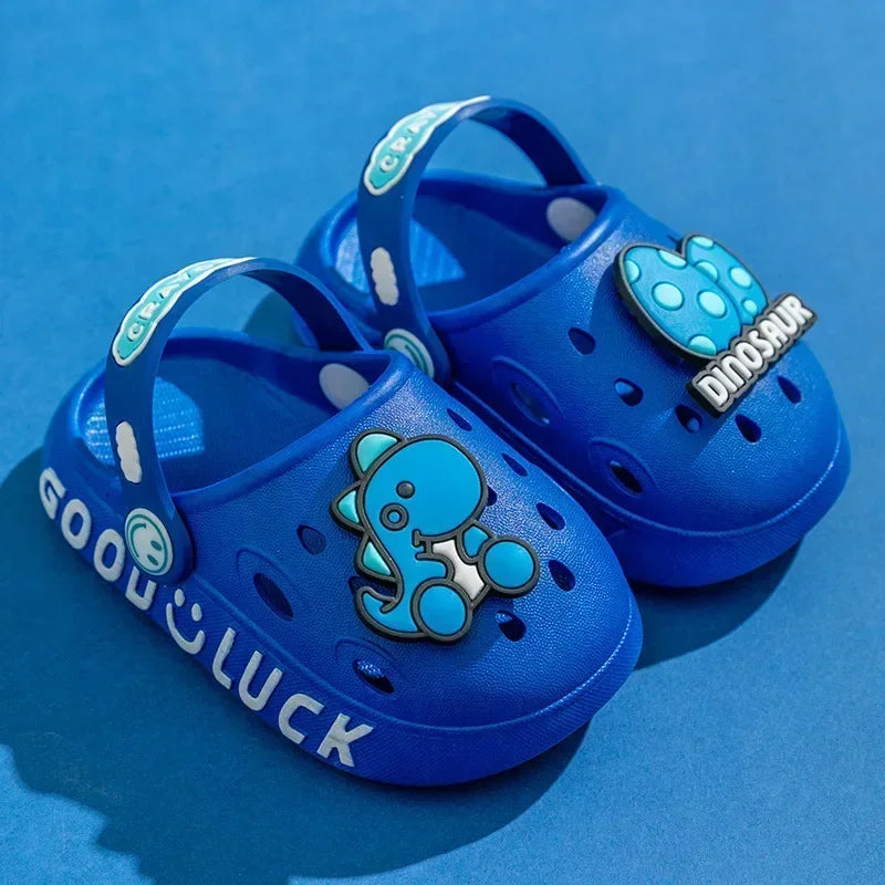 Child Kawaii Blue Cartoon Clogs Shoes Summer Kids Lovely Dinosaur Outdoor Cute Boys Sandal Light Breathable Casual Garden Shoes