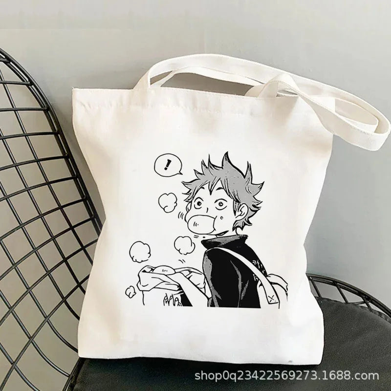 Anime Haikyuu Printed Canvas Bag Original Night One Shoulder Student Fashion Handbag in Stock