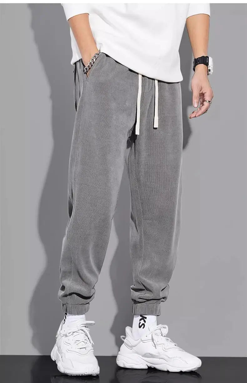 Spring Autumn Men's Loose-Fit Wide-Leg Casual Pants Trendy Brand Heavyweight Sports Korean Style Trendy Fashion Pants