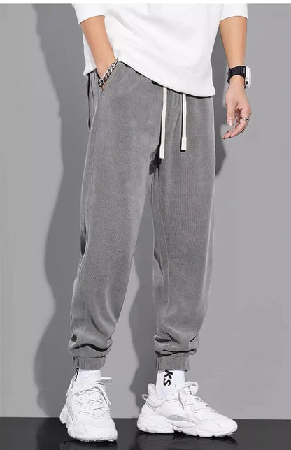 Spring Autumn Men's Loose-Fit Wide-Leg Casual Pants Trendy Brand Heavyweight Sports Korean Style Trendy Fashion Pants