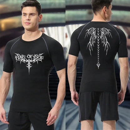 2024 Summer Men Sun-protective Clothing Anime T-shirt Fitness Quick-drying Running Fitness T-shirt Sports Tight Rashgard S-3XL