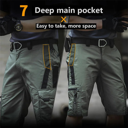 Men's Summer Casual Tactical Shorts Waterproof Military Cargo Shorts Quick Dry Multi-pocket Male Outwear Hiking Training Shorts