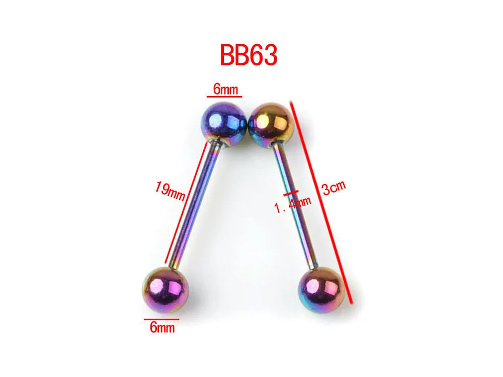 5Pcs/lot Tragus Helix Bar Black 3mm Ball Stainless Steel Labret Lip Bar Rings Stud Cartilage Ear Piercing Body Jewelry  пирсинг