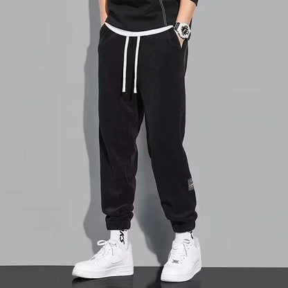 Spring Autumn Men's Loose-Fit Wide-Leg Casual Pants Trendy Brand Heavyweight Sports Korean Style Trendy Fashion Pants