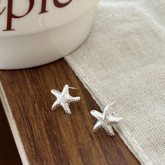 BF CLUB 925 Sterling Silver Earrings For Women Trendy Starfish Earring Prevent Allergy Party Accessories Christmas Gift