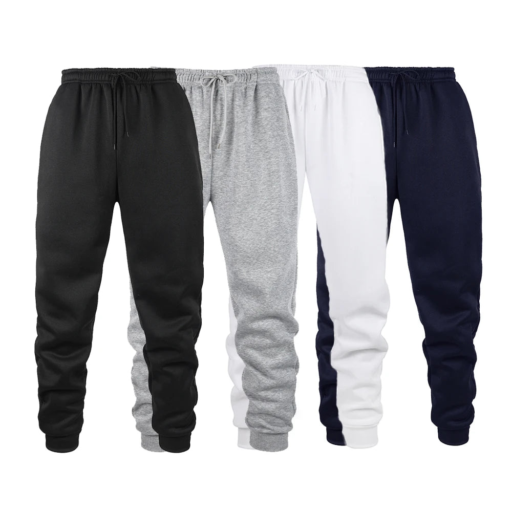 Mens Jogging Sports Pants Autumn Winter Sweatpants Men Sports Gym Trousers Fashion Solid Color Casual Workout Long Pants