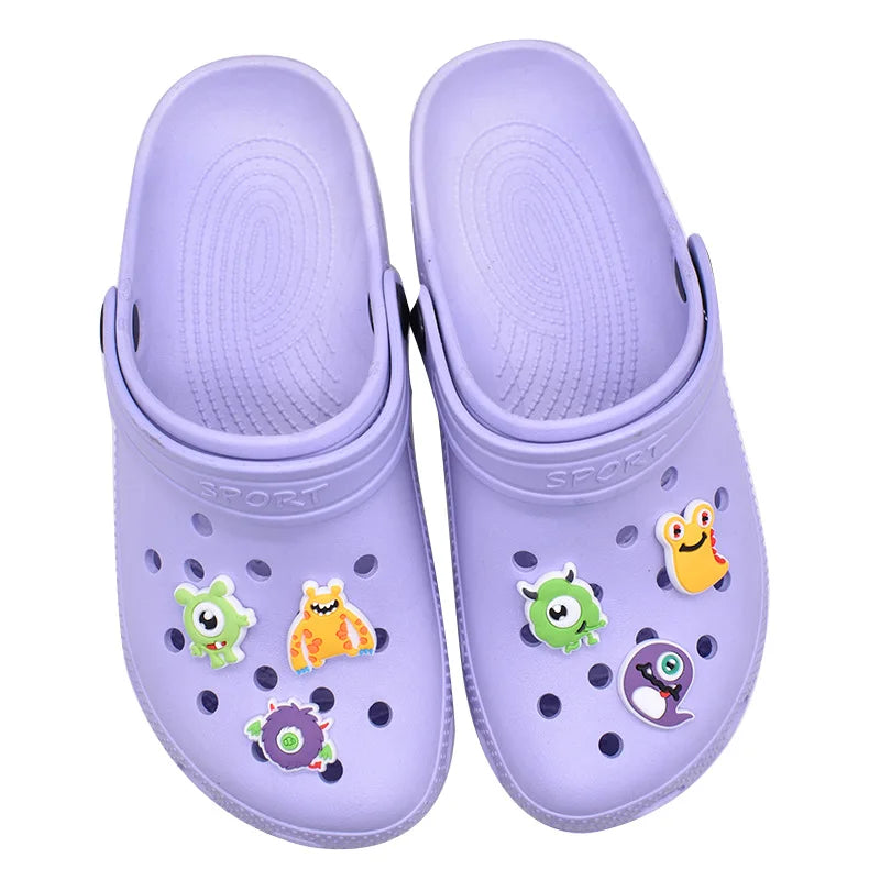 New Cute Monster Shoes Charms for Clogs Sandals Decorations Pack Sale shoes Accessories Womens Garden Shoes Decor Couple Gift