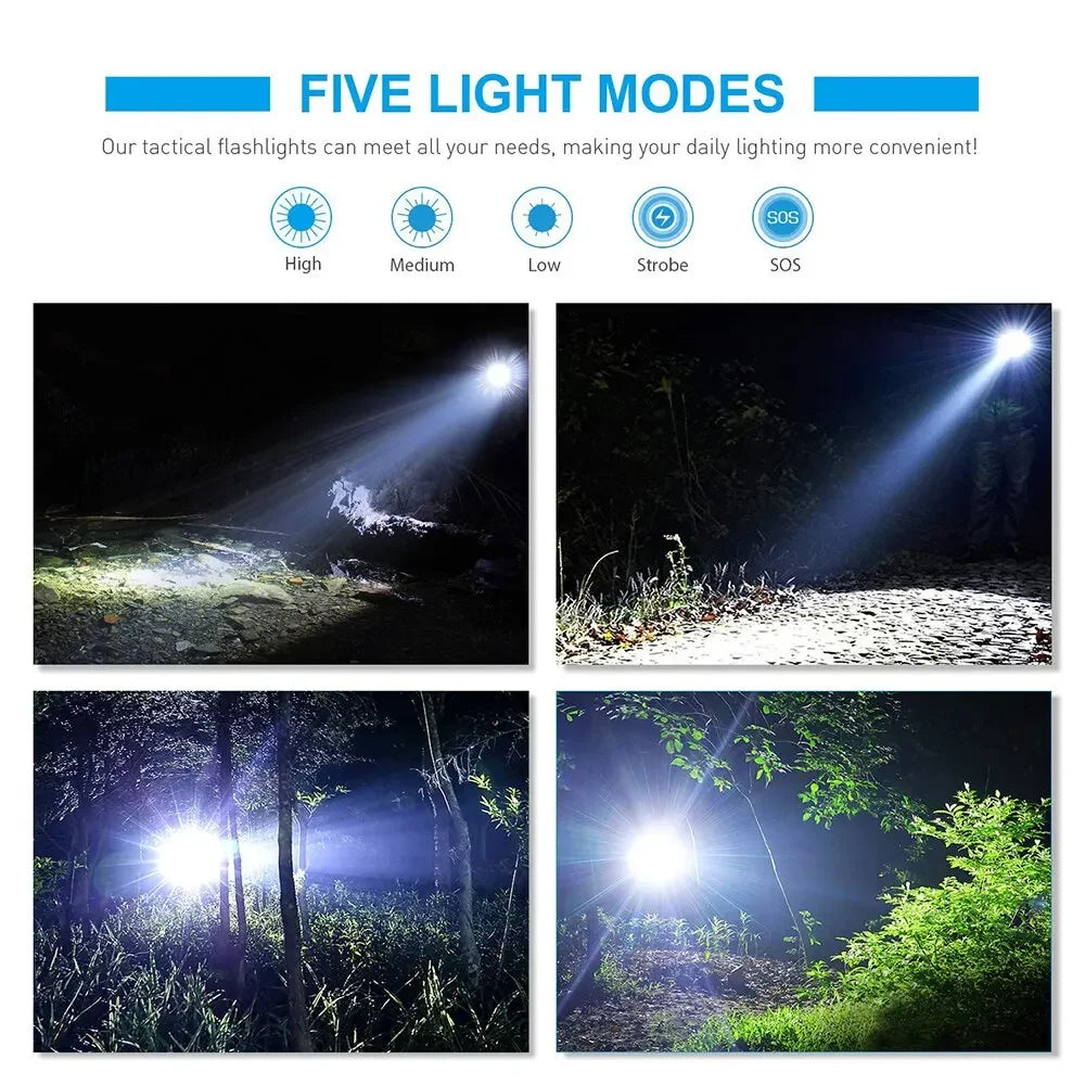 Outdoor handheld Flashlight Small Strong Light Portable Outdoor Rechargeable Super Bright Work Light Multifunctional Flashlight