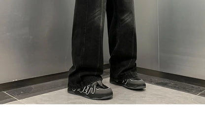 2024 New Men's High Street Demin Jeans Loose Jeans Long Pants Hip Hop Men's Style Trouser Loose Wide Leg Pants Jeans Y18