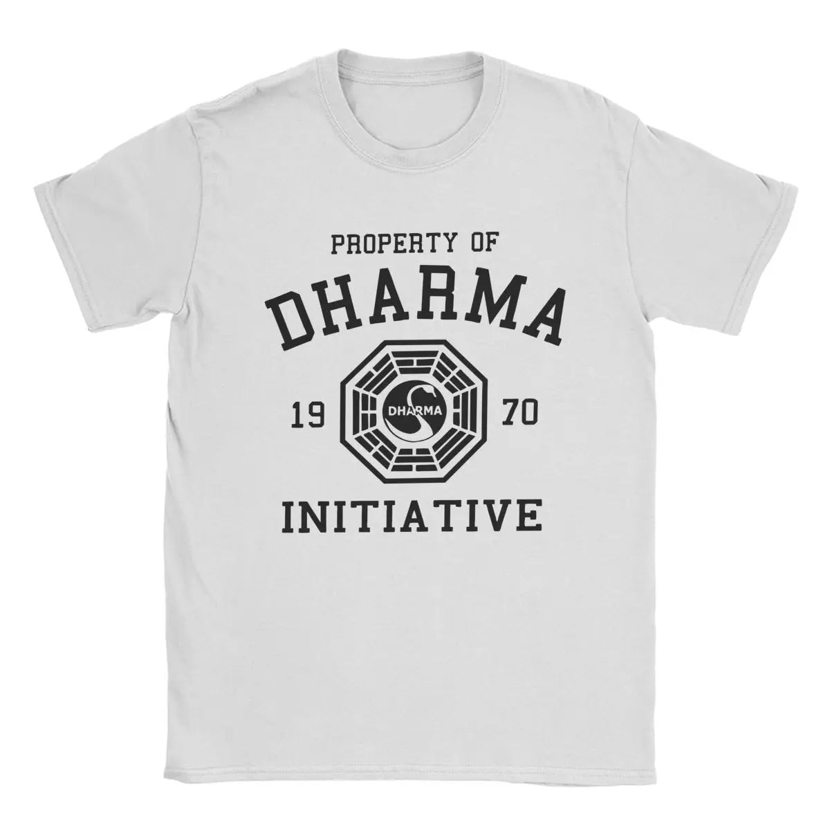 Men's Dharma Initiative T Shirts 1977 Tv Show Lost Cotton Clothes Novelty Short Sleeve Round Collar Tee Shirt Big Size T-Shirt