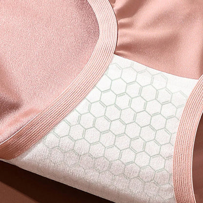 Mulberry Silk Underwear Women High Waist Seamless Panties Hip Lifting Anti-bacterial Crotch Briefs Smooth Silky Underpants