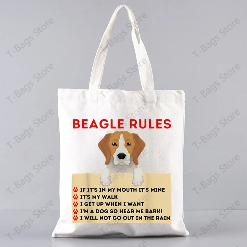 2pcs/set Beagle Bagel Dog Cute Print Tote Bag, Large Capacity Shoulder Bag, Women's Casual Handbag for Work School Shopping