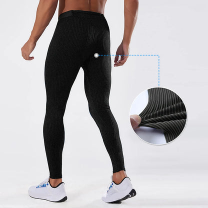 Men'S Fit Tight Leggings  Running Tight Pants Threaded Elastic Fitness Pants Gym Athletic Pants Skinny Push Up Leggings 2024