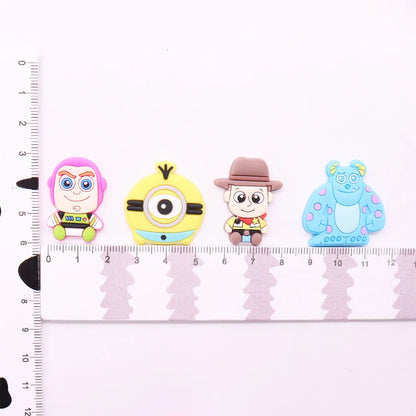 1-8PCS Miniso Disney Cartoon Toy Story Minions Monsters, Inc PVC Shoe Charms Garden Shoes Ornaments Slipper Accessories Kid Gift