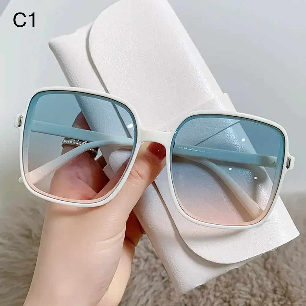 Square Sunglasses Woman Retro Vintage Gradient Sun Glasses Oversized Female Clear Lens Black White Oculos De Sol Glasses Women