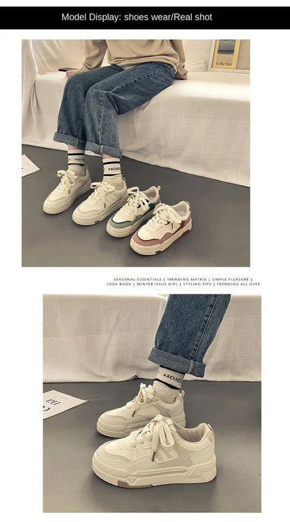 Fashion Small White Shoes Women New Spring and Autumn Leisure Sports Shoes Girls with Thick Soles Low Top Board Shoes