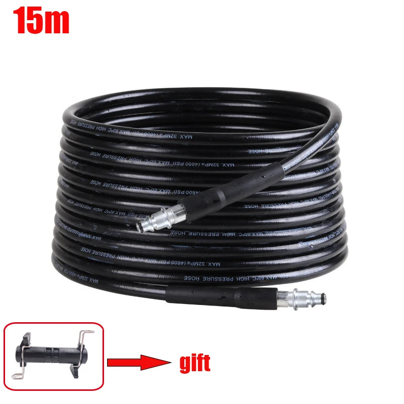 8~20m High Pressure Washer Hose Pressure Water Cleaning Hose Pipe Cord for AR/BOSCH AQT UA/Black DECKER Quick Connector