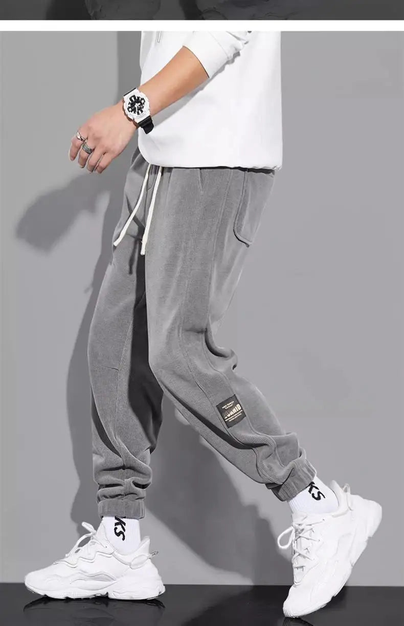 Spring Autumn Men's Loose-Fit Wide-Leg Casual Pants Trendy Brand Heavyweight Sports Korean Style Trendy Fashion Pants