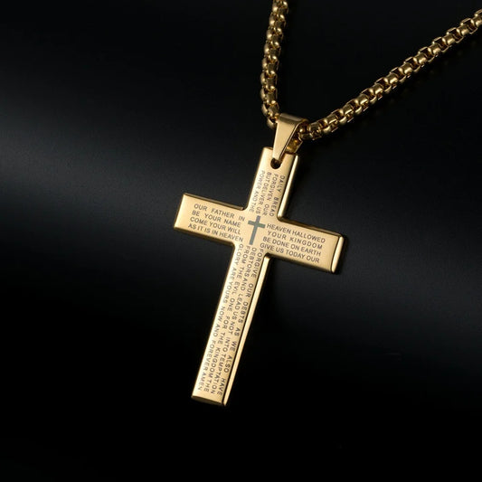 Fashion Cross Chain Pendant Necklace Fashion Men Women Metal Geometry Punk Gothic Party Jewelry Vintage Gifts