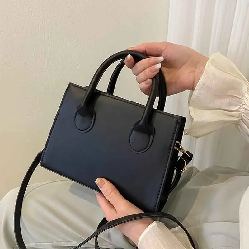 Minimalist Black Small Square Bag All-Match Top Handle Purse Classic Shoulder Bag for Work Women Handbags Crossbody Bags bolsas