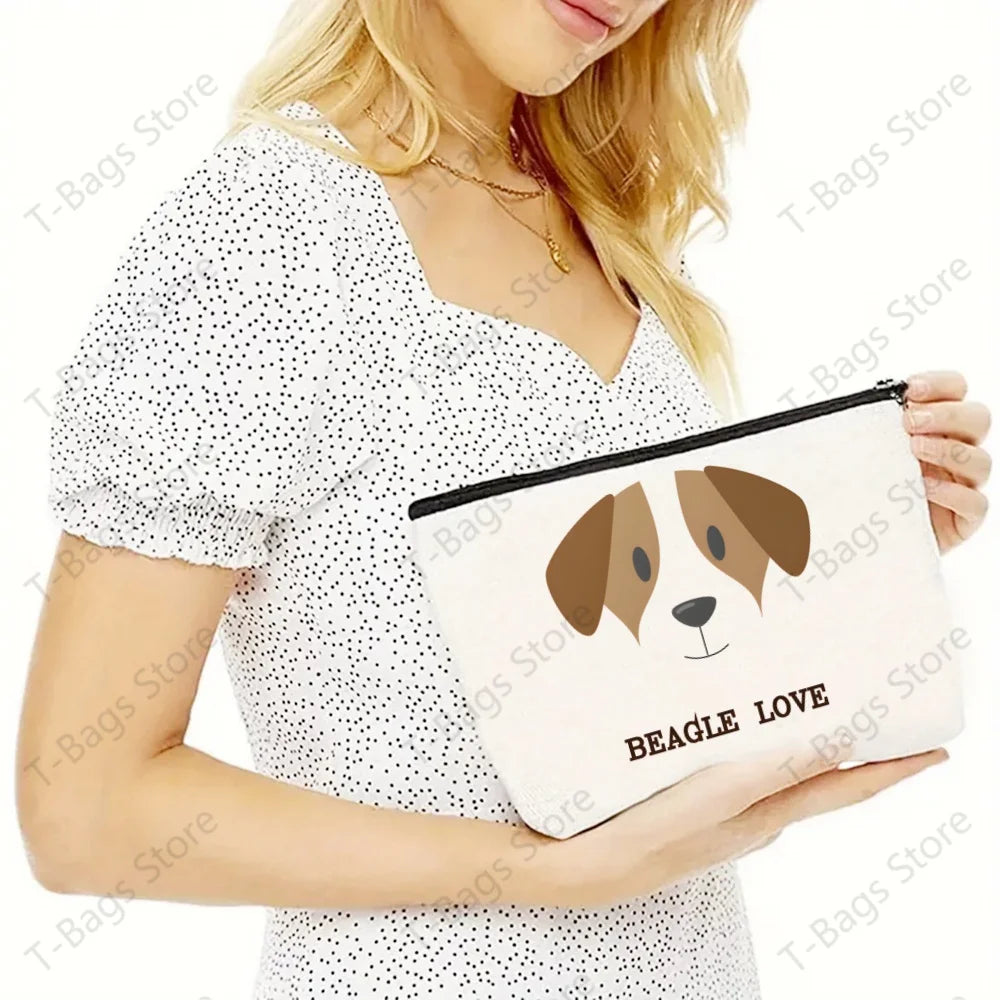 2pcs/set Beagle Bagel Dog Cute Print Tote Bag, Large Capacity Shoulder Bag, Women's Casual Handbag for Work School Shopping