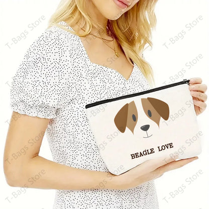 2pcs/set Beagle Bagel Dog Cute Print Tote Bag, Large Capacity Shoulder Bag, Women's Casual Handbag for Work School Shopping