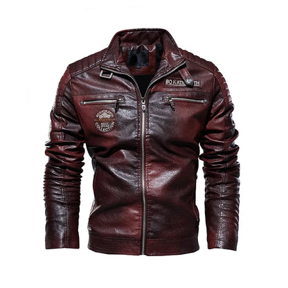 New Men's Autumn And Winter Men High Quality Fashion Coat PU Leather Jacket Motorcycle Style Casual Jackets Black Warm Overcoat