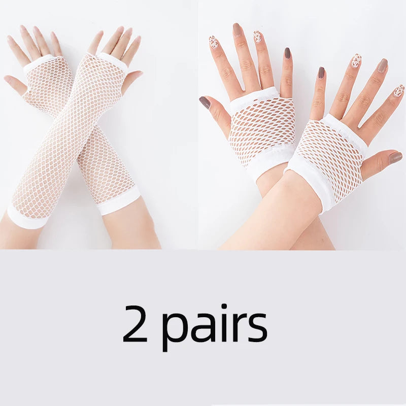 New Fashion Neon Fishnet Fingerless Long Gloves Leg Arm Cuff Party Wear Fancy Dress for Womens Sexy Beautiful Arm Warmer