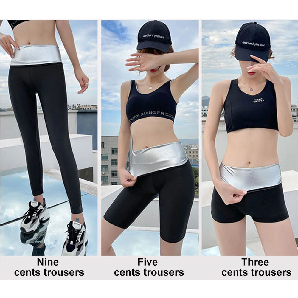 Sauna Slimming Pants Long Waist Trainer Sweat Hot Thermo Weight Loss Women Fat Burner Shorts Compression Leggings Trimmer