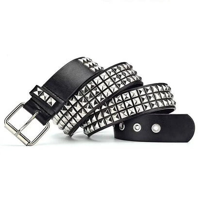 Rivet Hollow Bullet Decoration Belt Fashion Ladies Leather Studded Gift Man's Goth Rock Wild Adjustable Women Punk Black Belt