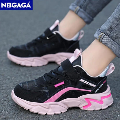 Girls Sport Shoes Comfortable Leather Kids Running School Casual Shoes  Non-slip Outdoor Children Walking Sneaker Tennis