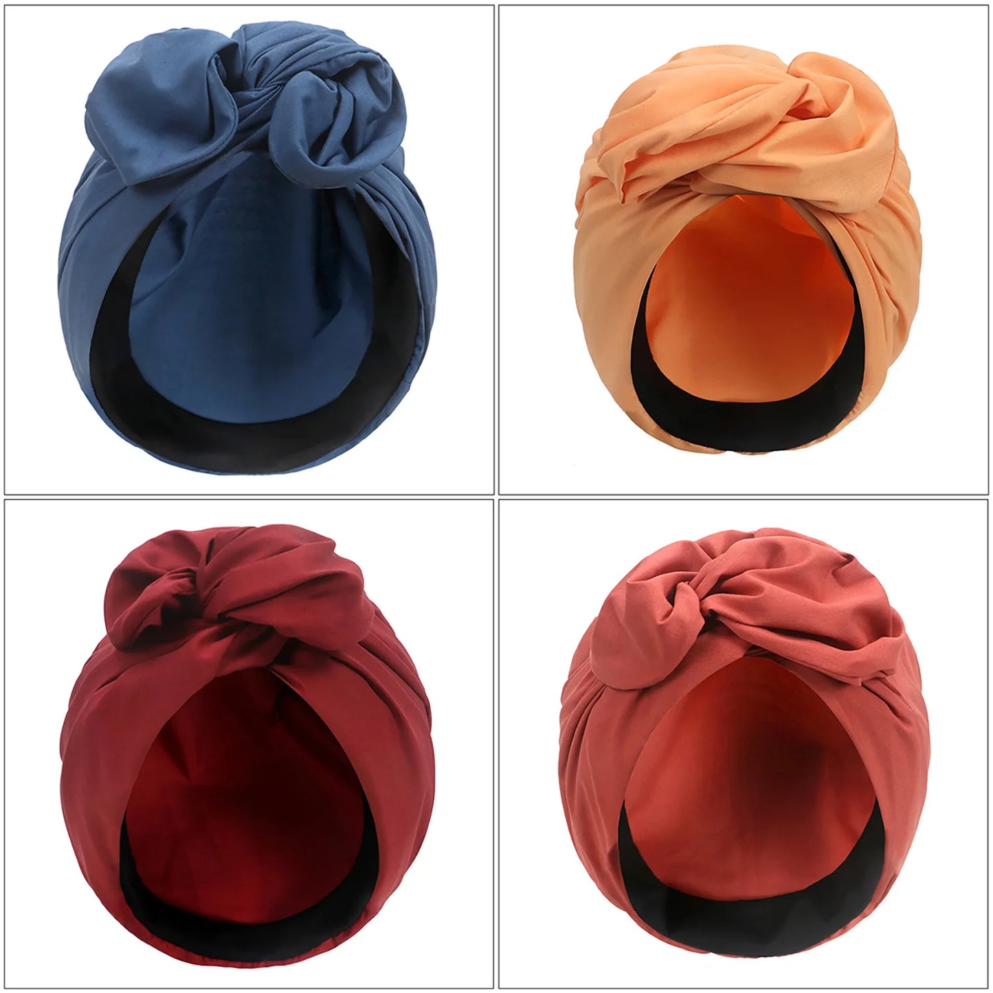 French Vintage Turban Hat Fashion Female Bandana Headband Women's Hair Cover Cap Ladies Head Wraps Muslim Headscarf Bonnet