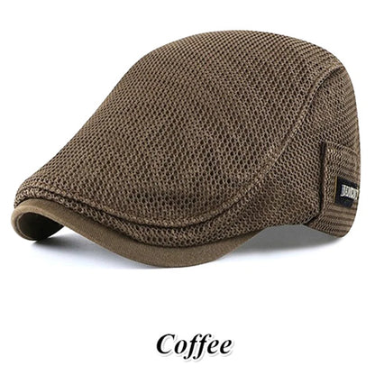 Mesh Breathable Beret Thin Section Sunscreen Sun Hat Cabbie Flat Cap Breathable Mesh Newsboy Beret Ivy Cap