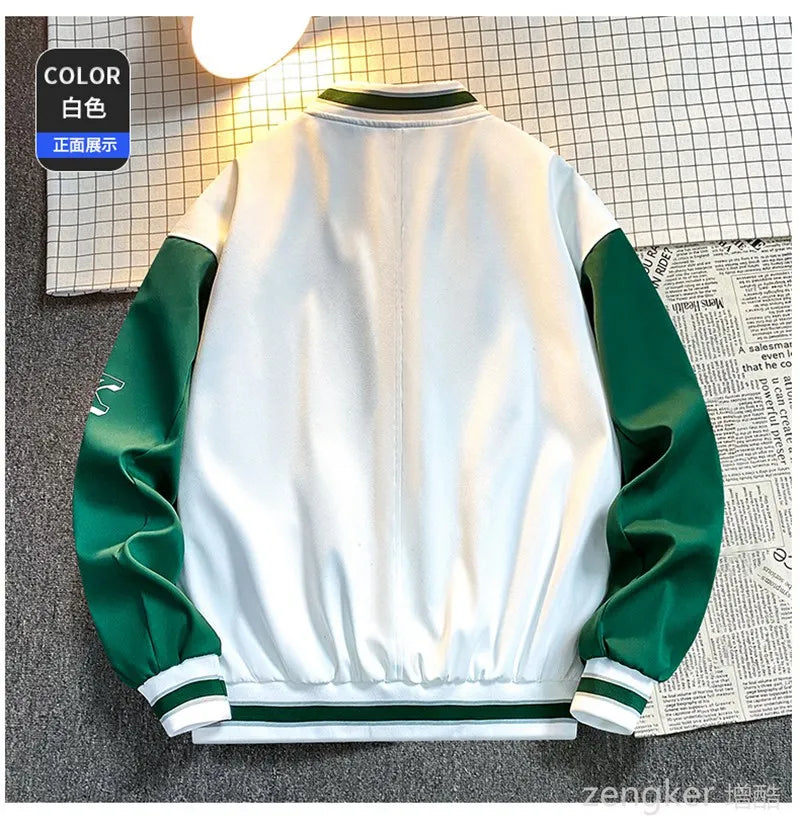 Spring  autumn trend handsome colorful baseball collar jacket plus size loose casual  160kg 10xl Youth student jacket 9XL