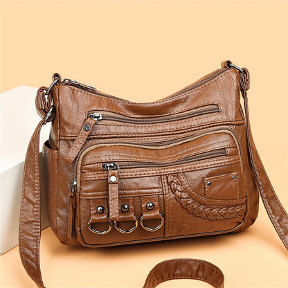 Vintage Pu Leather Luxury Purses and Handbags 2023 High Quality Women's Bag Design Multi-pocket Ladies Crossbody Shoulder Bags