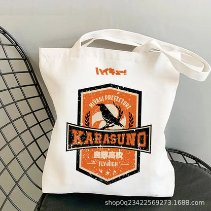 Anime Haikyuu Printed Canvas Bag Original Night One Shoulder Student Fashion Handbag in Stock