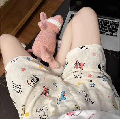 2024 New Summer Shorts Pajamas  Women Shorts  Women's Bottoms Soft Pants Cute floral print Loose Pants Womens Pajama Pant