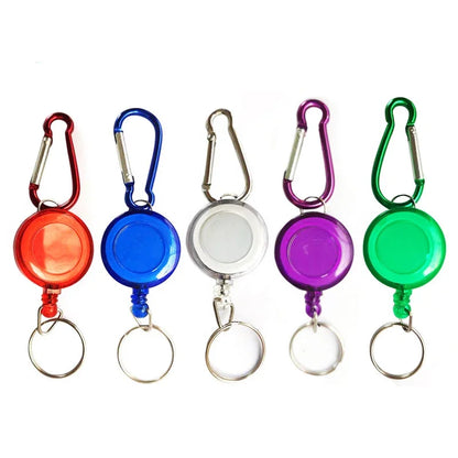 Retractable Pull Keychain Badge Reel ID Lanyard Name Tag Card Holder Reels Recoil Belt Key Ring Chain Clips Keyring Accessories