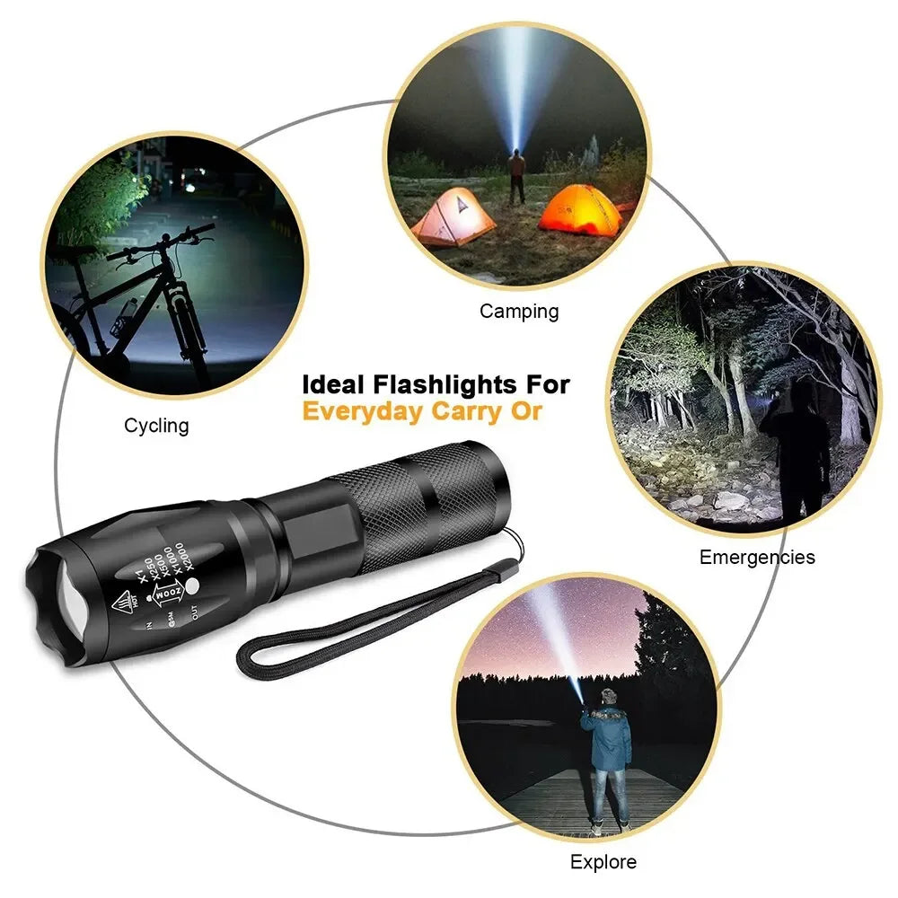 Outdoor handheld Flashlight Small Strong Light Portable Outdoor Rechargeable Super Bright Work Light Multifunctional Flashlight