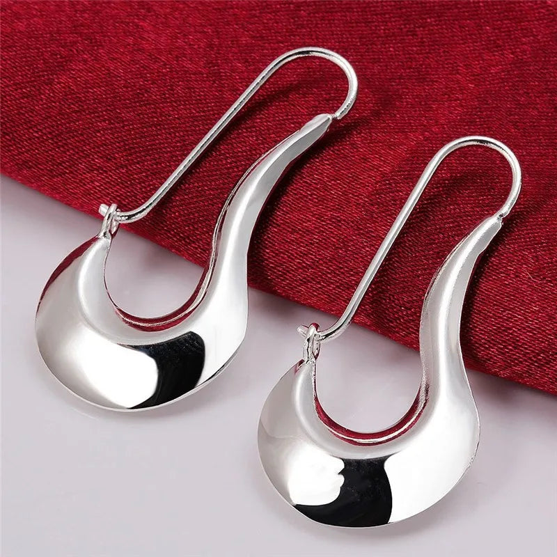 Fine 925 Sterling Silver Drop Earrings for Women, Charm Jewelry, Fashion, Wedding, Engagement, Party, Nice Gift