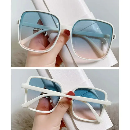 Square Sunglasses Woman Retro Vintage Gradient Sun Glasses Oversized Female Clear Lens Black White Oculos De Sol Glasses Women