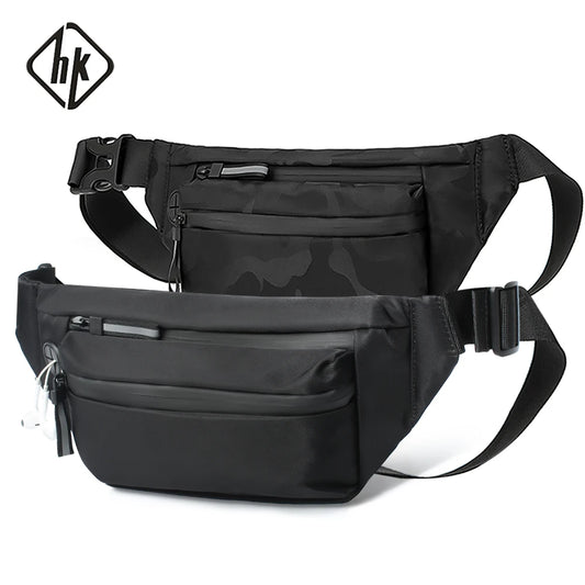 HcanKcan Men's Waist Bag Casual Large Bags Travel Fanny Packs Large Belt Pouch Phone Money Belt Pack Crossbody Bags for Women's