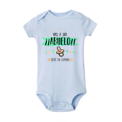 Hello Grandparent I'm on My Way See You Soon Print Newborn Romper Pregnancy Announcement Clothes Baby Reveal Bodysuit for Family