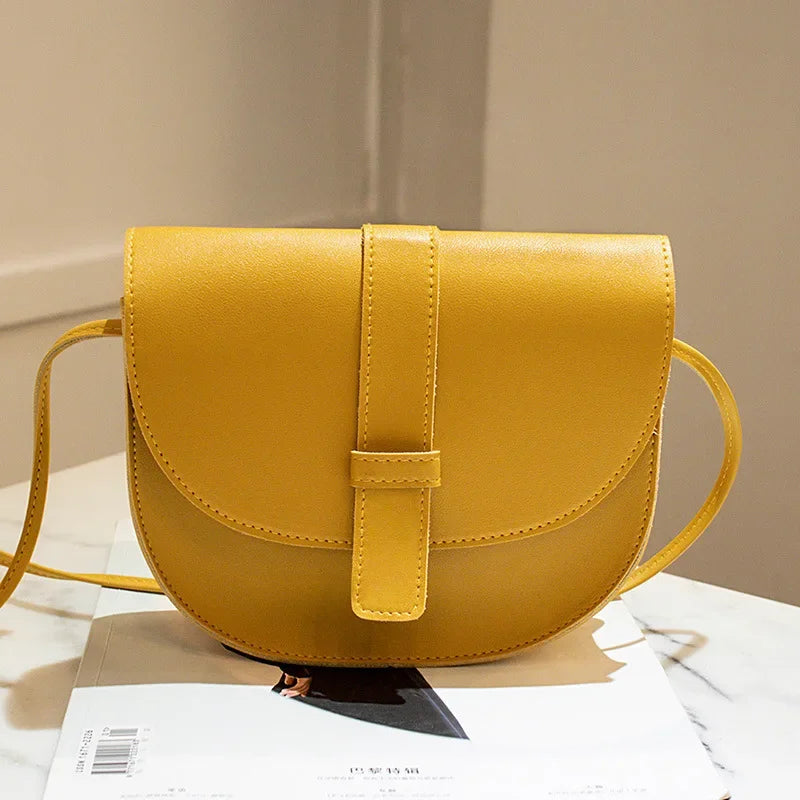 Small Women Purse Shell Shoulder Messenger Bag PU Leather Fashion Solid Yellow Black Crossbody Bag Bolsas Ladies Phone Purse