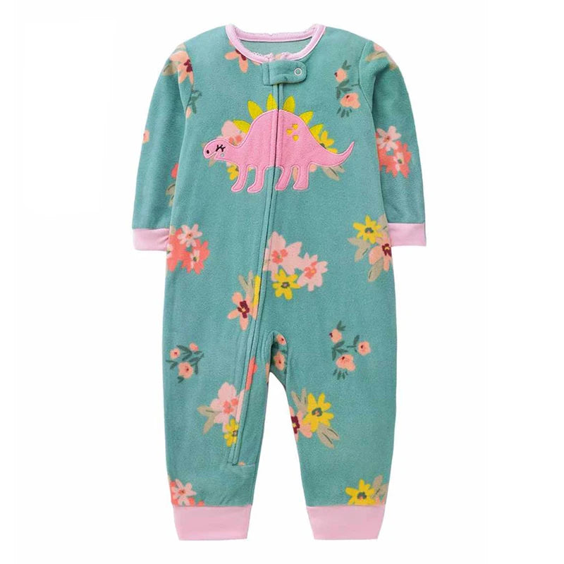 Baby Clothes Spring Autumn Warm Rompers Infant Boy Girl Indoor Pajamas Zipper Fleece Babe Animal Jumpsuit Clothing 9 -24 Months