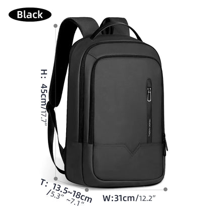 Heroic Knight 15.6" Laptop Backpack Fashion Men Expandable USB Charging Work Backpack Waterproof Travel Pack Thin New School Bag